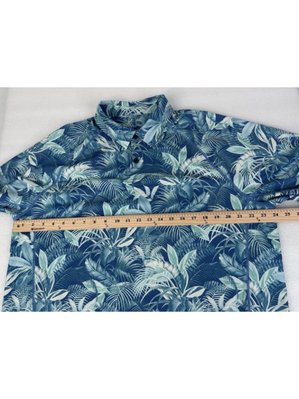 Tommy Bahama IslandZone Fuego Palms Polo Shirt Men’s XL Blue Performance Stretch - Picture 11 of 12